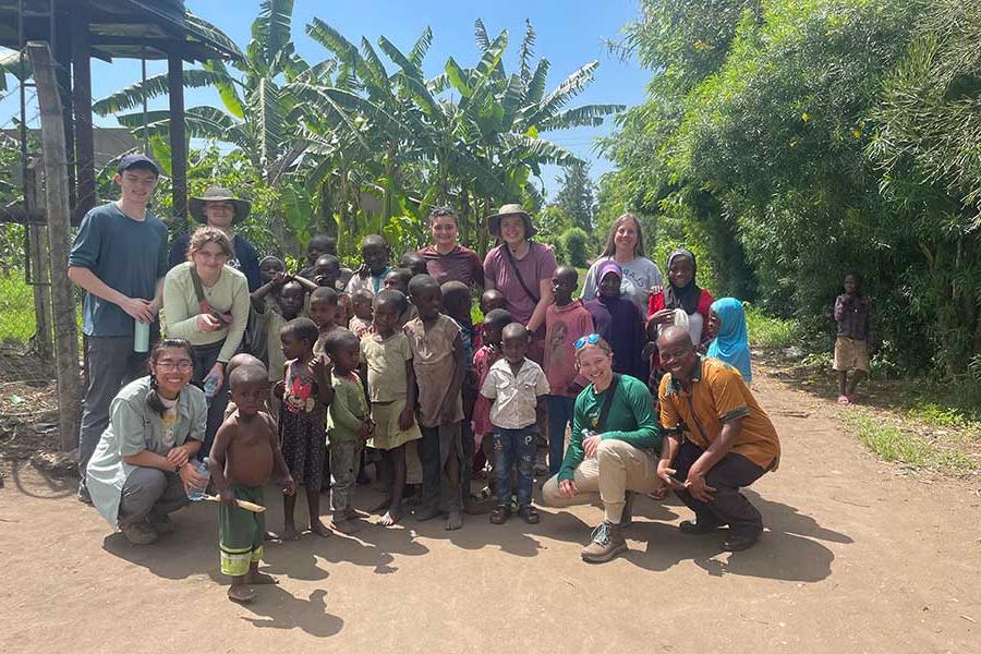 Students studying abroad in Africa